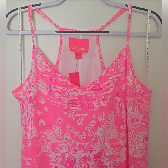 Lilly Pulitzer NWOT 🦄 Dusk Silk Dress Pink Sorbet Pop Up Skinny Dippin Size XXS - Picture 4 of 10